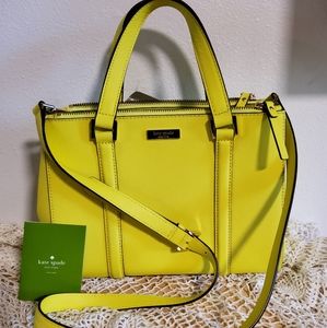 NWT Kate Spade Newbury Lane Small Loden Yellow Satchel Crossbody Bag WKRU2462
